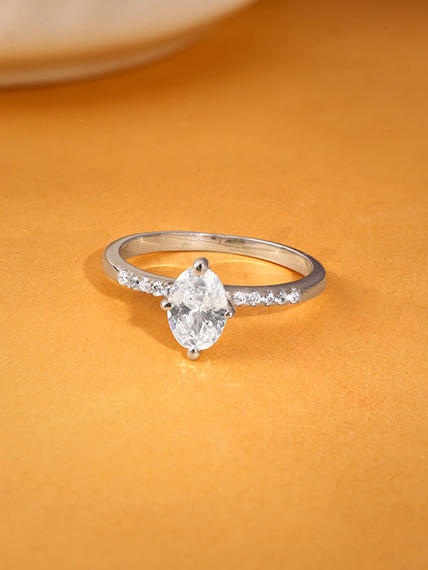 Silver Moonlit Marquise Ring