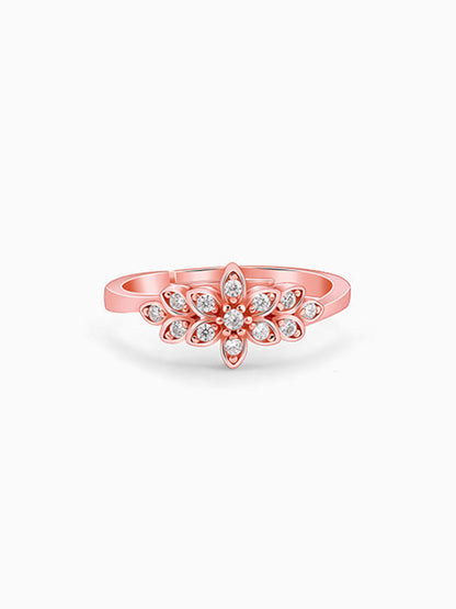 Rose Gold Narcissus Floral Ring