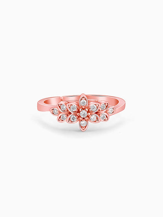 Rose Gold Narcissus Floral Ring