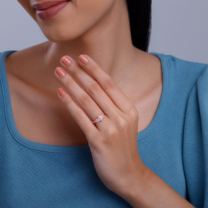 Rose Gold Narcissus Floral Ring