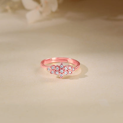 Rose Gold Narcissus Floral Ring