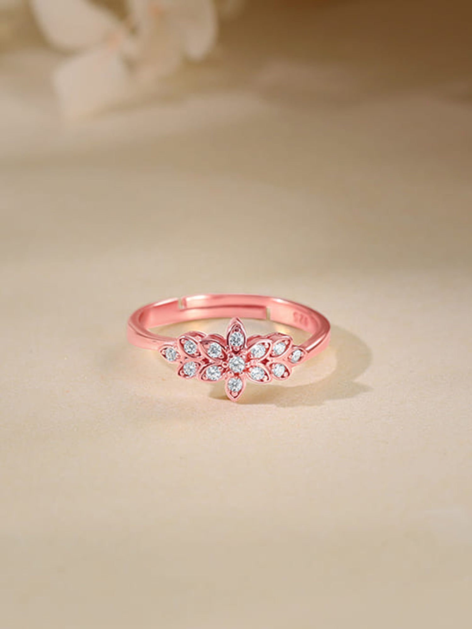 Rose Gold Narcissus Floral Ring