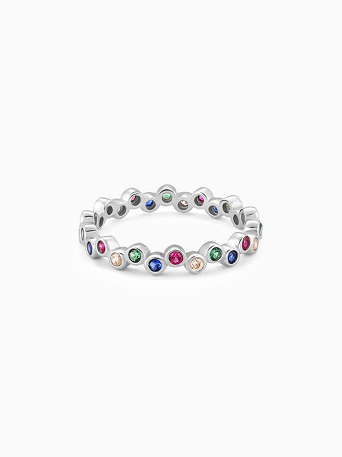Silver Colourful Elegant Ring