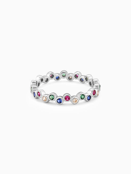 Silver Colourful Elegant Ring