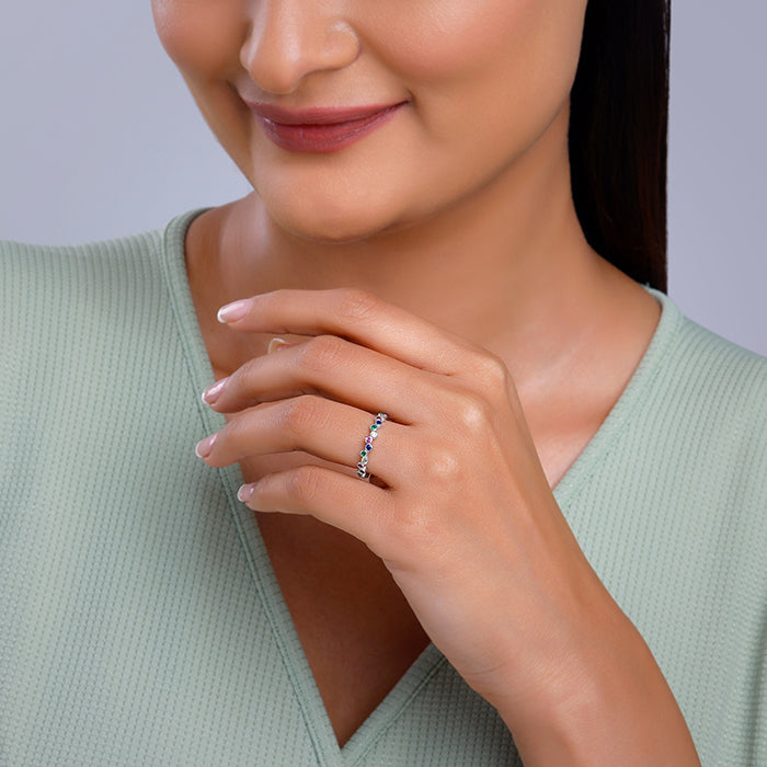 Silver Colourful Elegant Ring - view 3