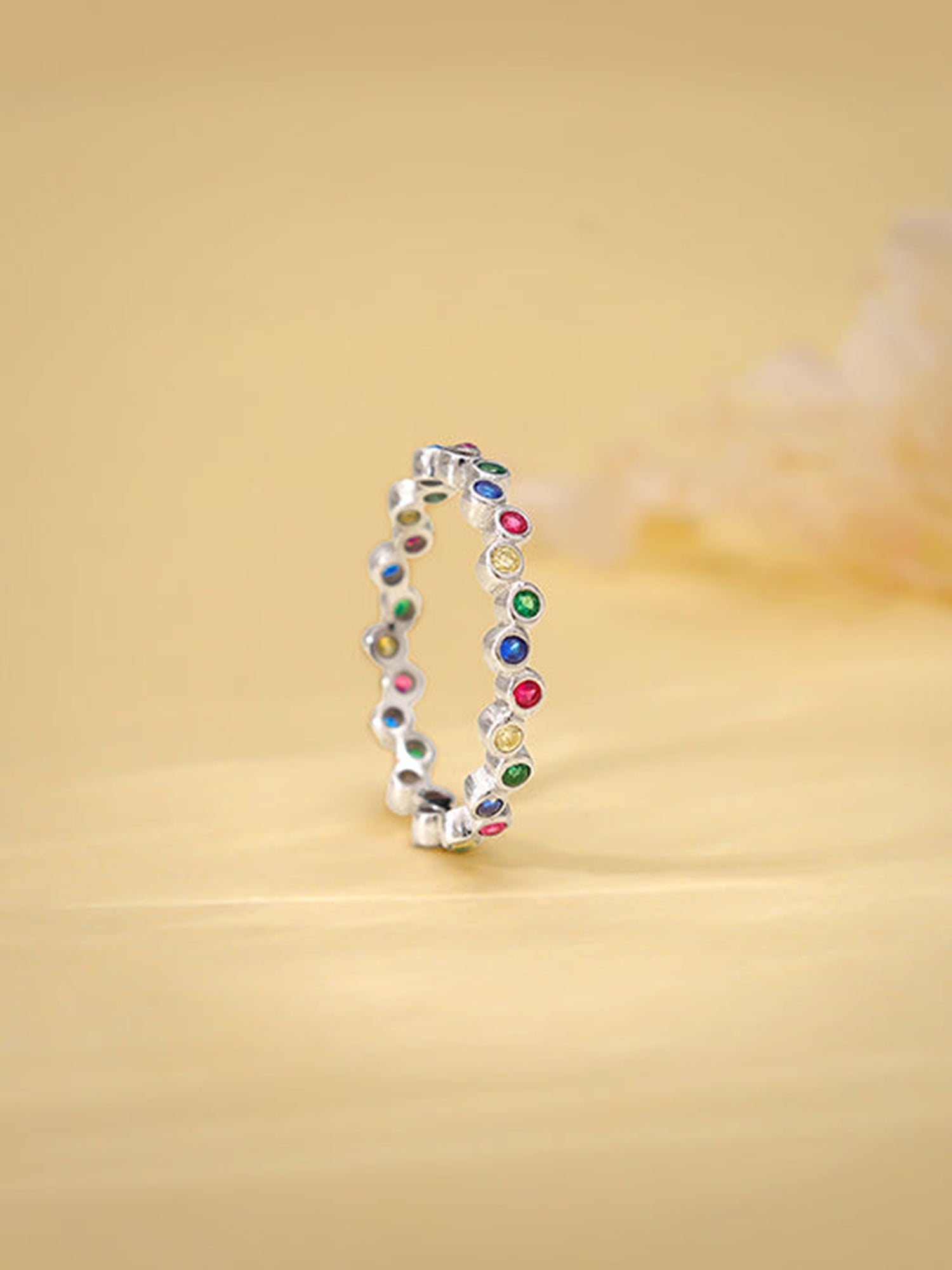 Silver Colourful Elegant Ring