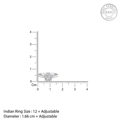 Silver Dahlia Floral Ring