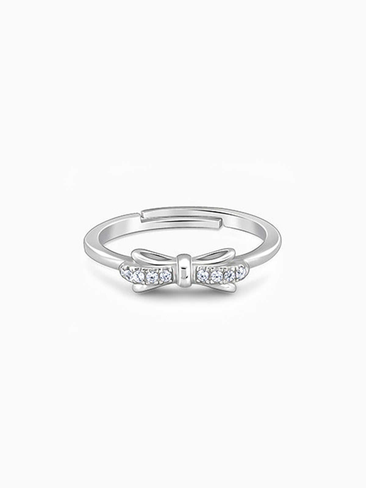 Silver Cute Bow Ring