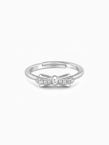 Silver Cute Bow Ring