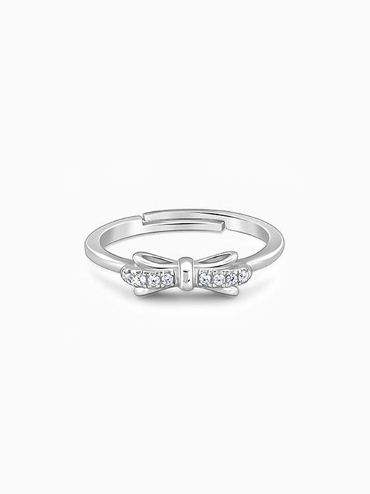 Silver Cute Bow Ring