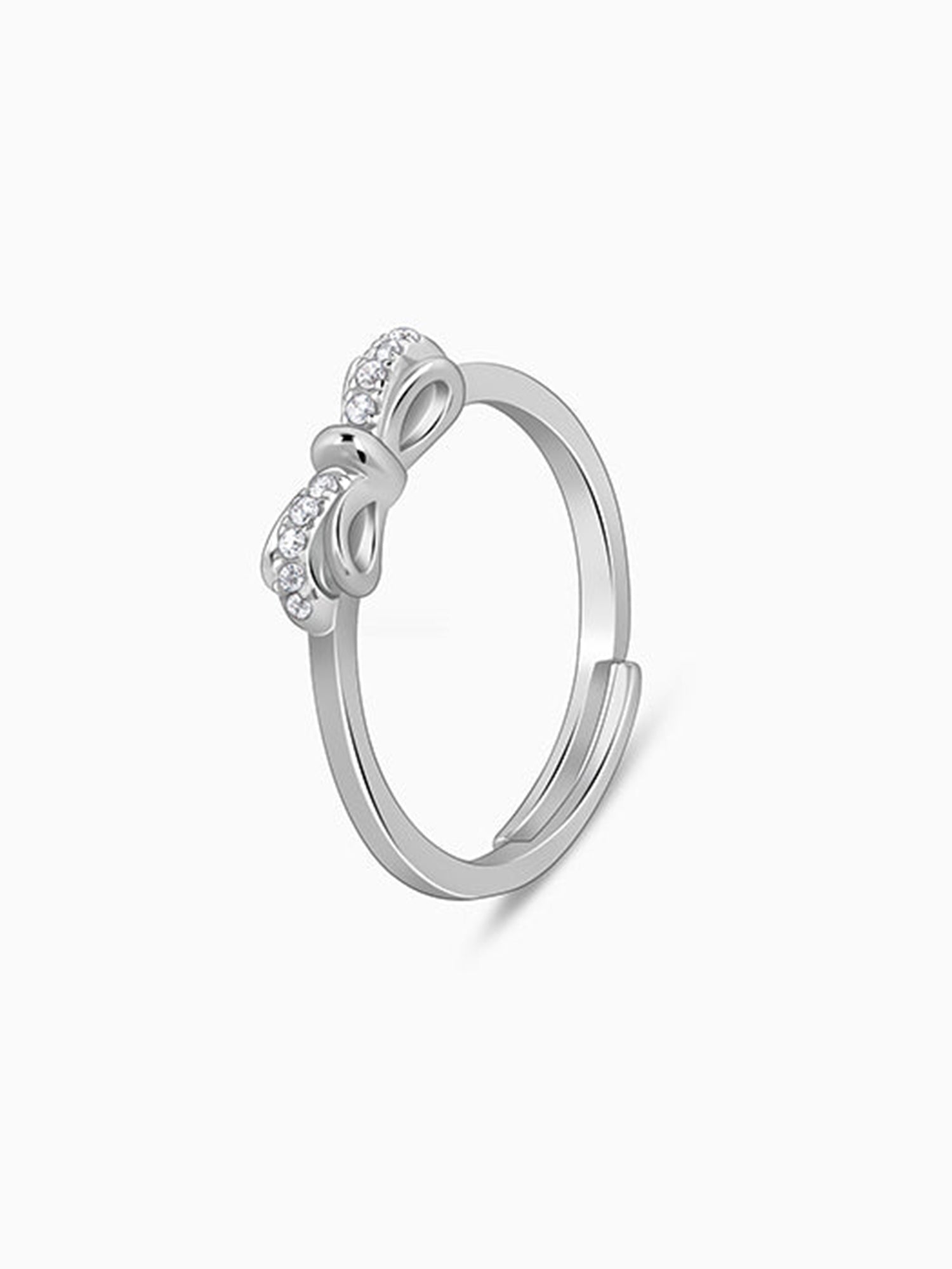 Silver Cute Bow Ring