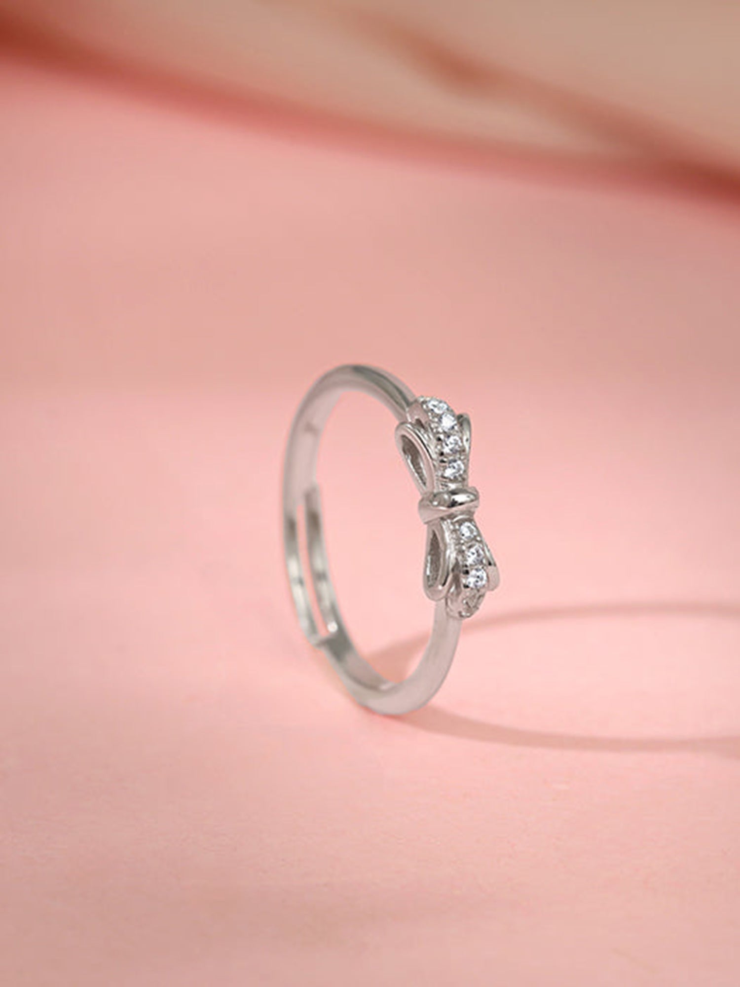 Silver Cute Bow Ring
