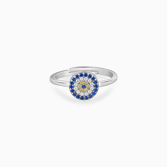 Silver Blue Evil Eye Ring