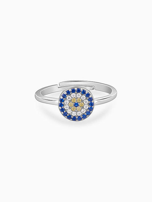 Silver Blue Evil Eye Ring