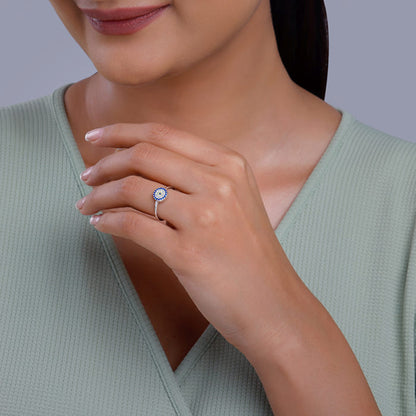 Silver Blue Evil Eye Ring