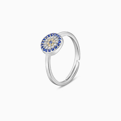 Silver Blue Evil Eye Ring