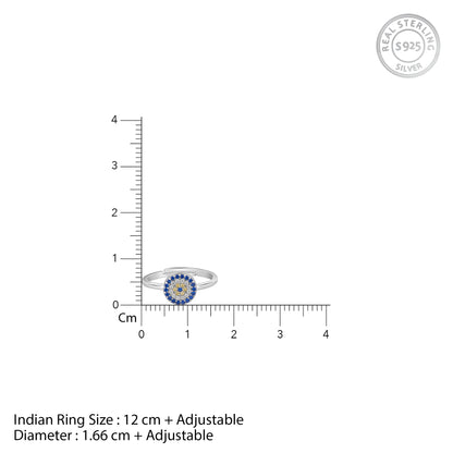Silver Blue Evil Eye Ring