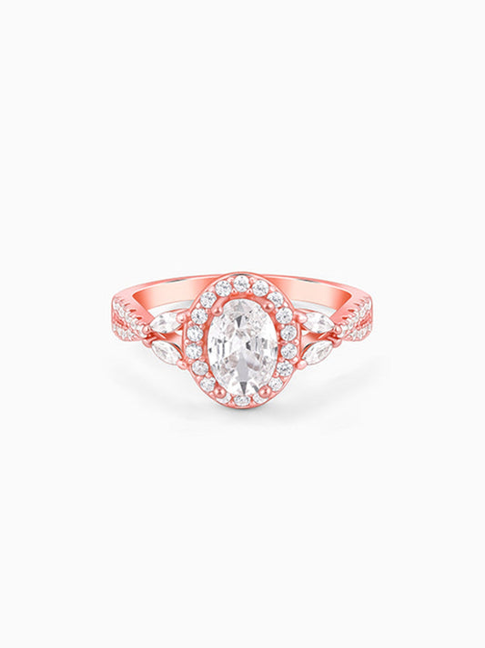 Rose Gold Wavy Oval Ring