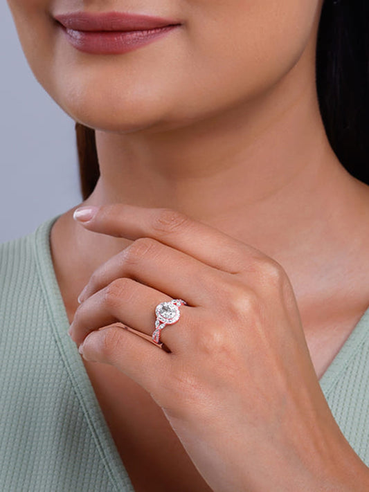 Rose Gold Wavy Oval Ring