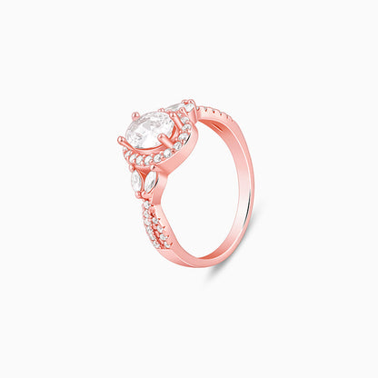 Rose Gold Wavy Oval Ring