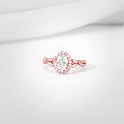 Rose Gold Wavy Oval Ring