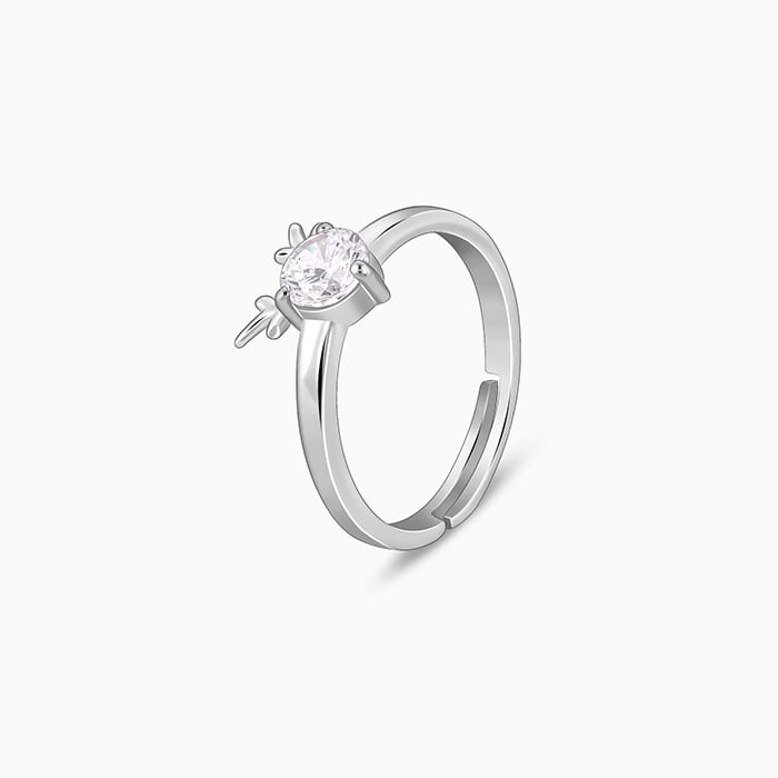 Silver Fawn Heart Ring - Image 1