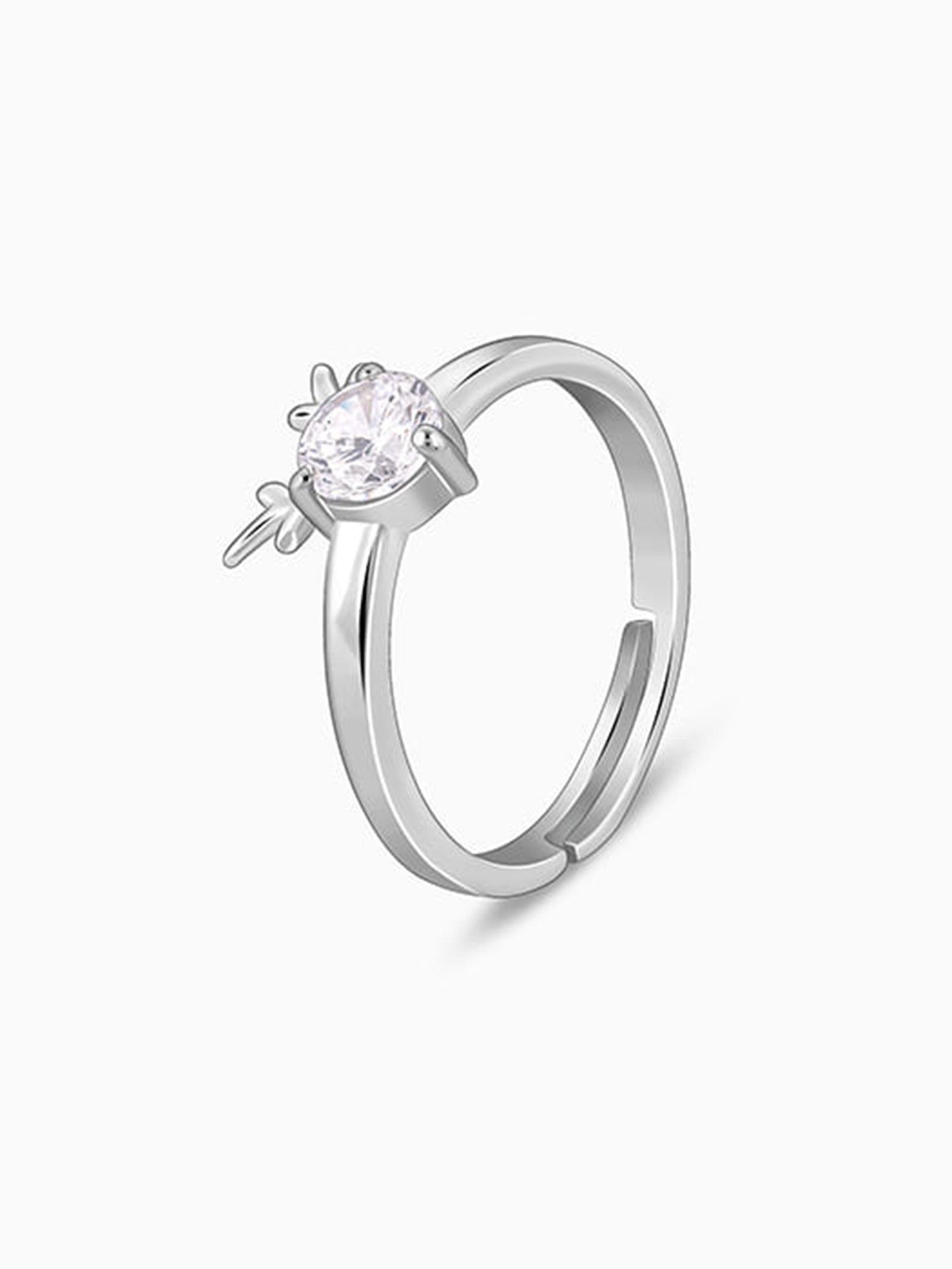 Silver Fawn Heart Ring
