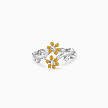 Silver Flora Fine Ring