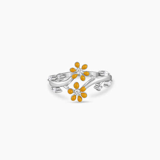 Silver Flora Fine Ring