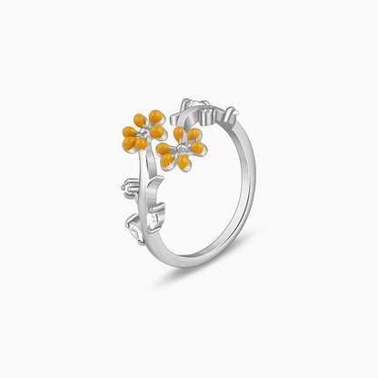 Silver Flora Fine Ring