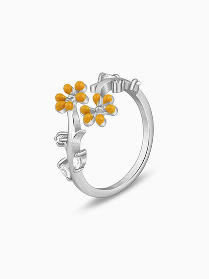 Silver Flora Fine Ring