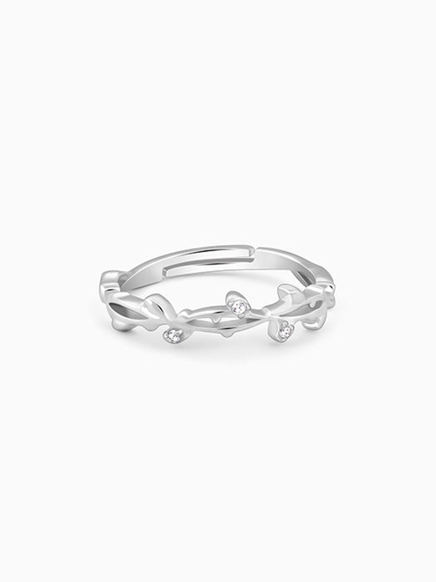 Silver Entwined in Love Ring