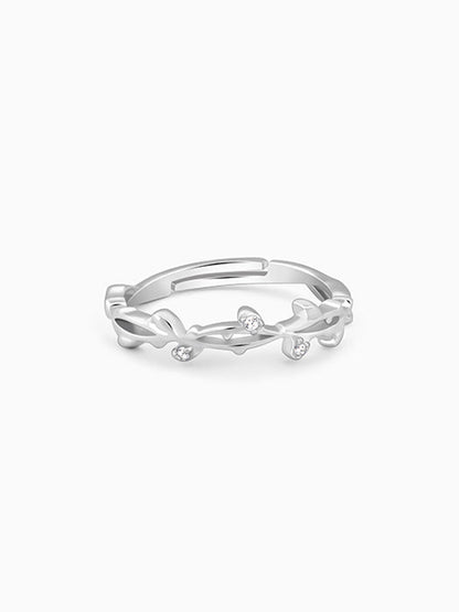 Silver Entwined in Love Ring