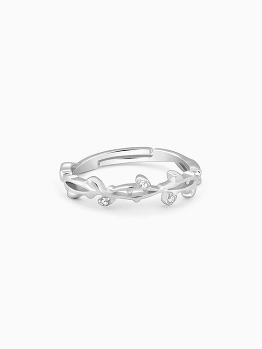 Silver Entwined in Love Ring