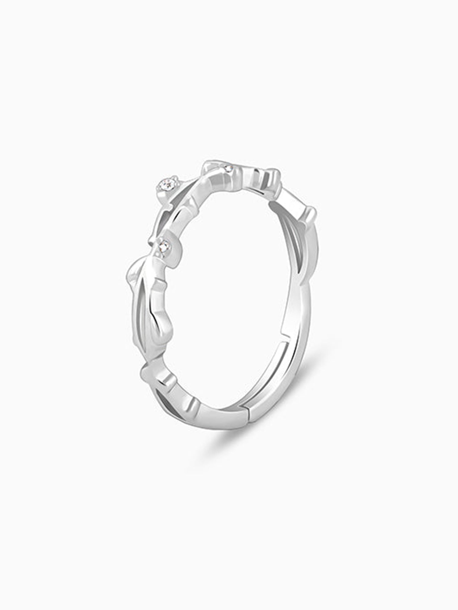 Silver Entwined in Love Ring