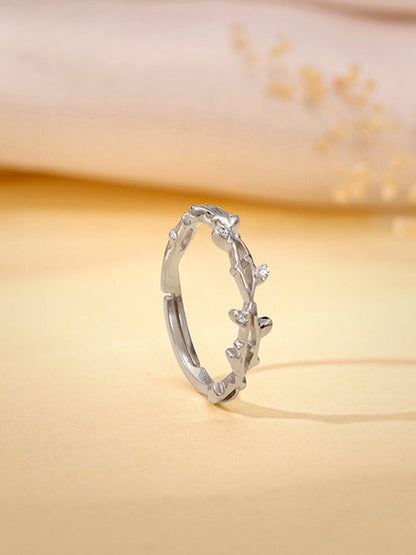 Silver Entwined in Love Ring