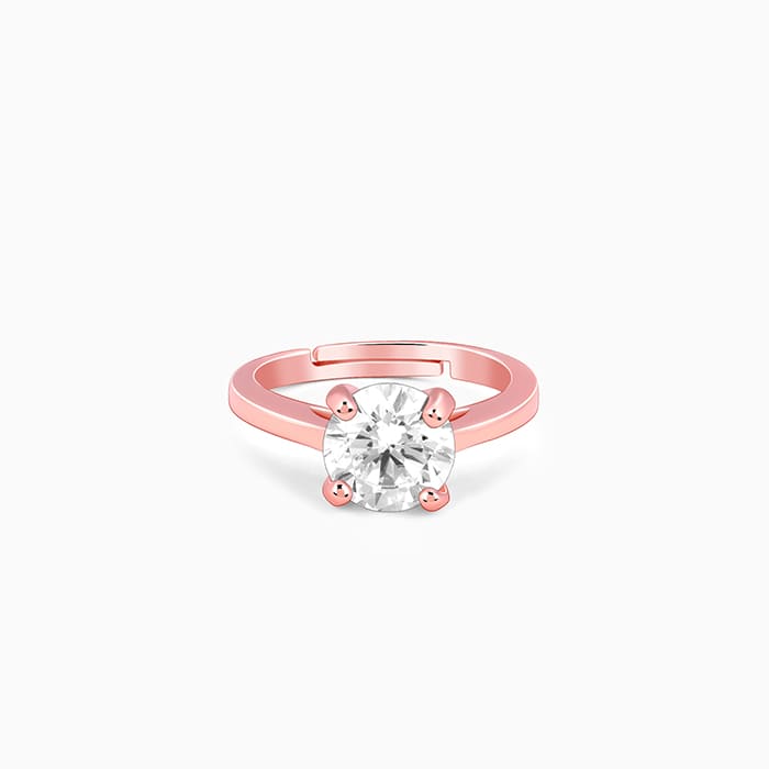 Rose Gold Everlasting Solitaire Ring - Image 1