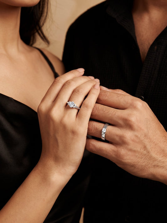 Silver Power Pair Couple Bands