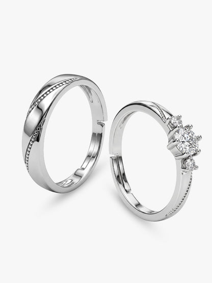 Silver We Are Together Couple Rings