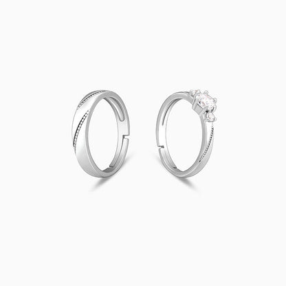 Silver We Are Together Couple Rings