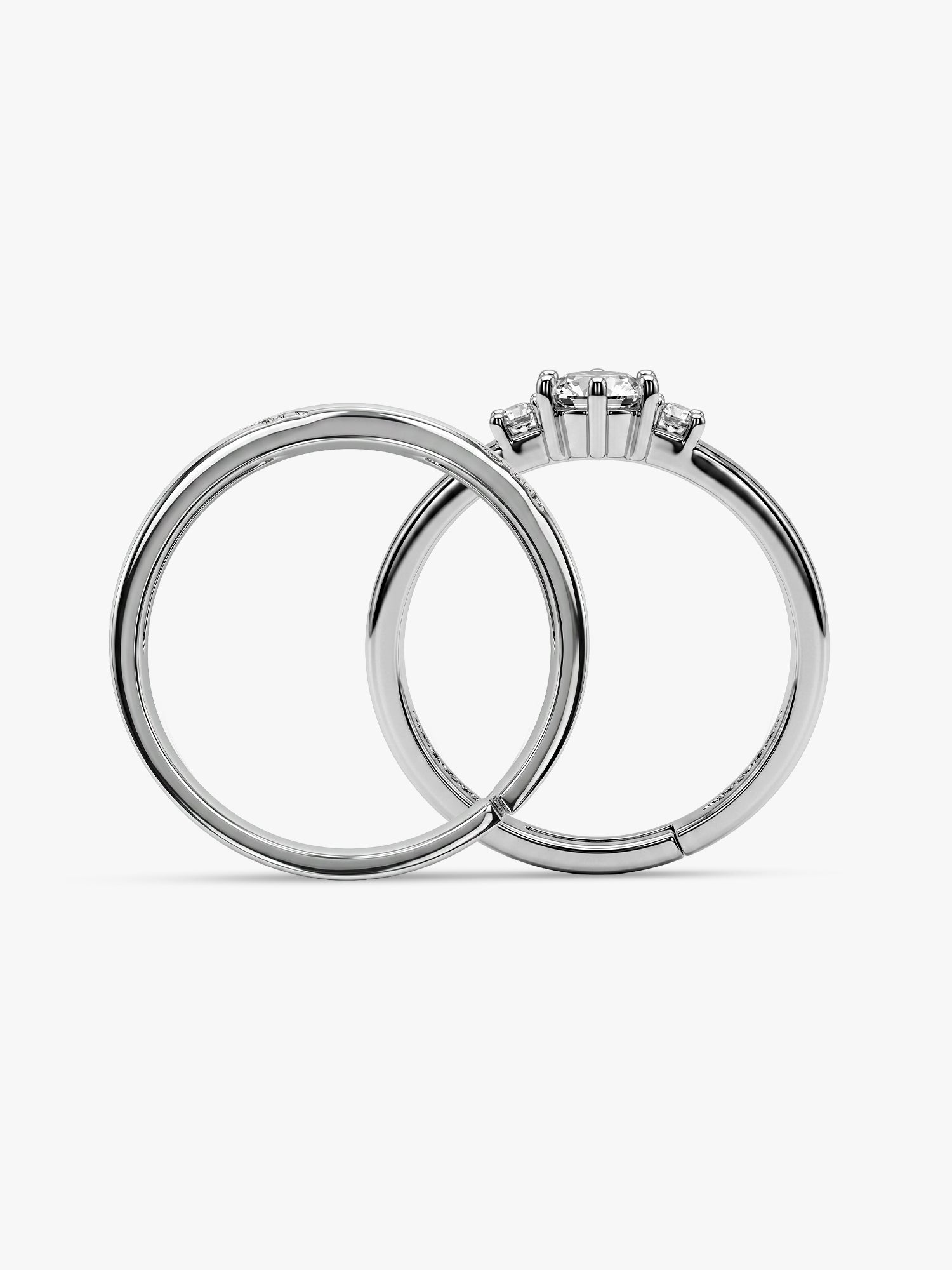 Silver We Are Together Couple Rings
