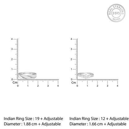 Silver We Are Together Couple Rings