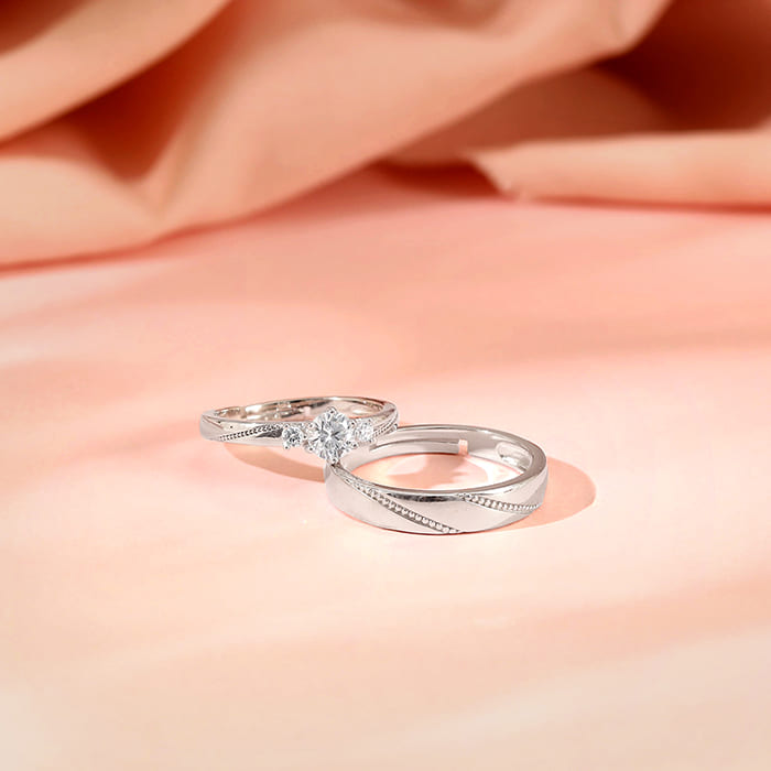 Silver We Are Together Couple Rings - Image 1