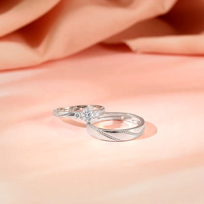 Silver We Are Together Couple Rings