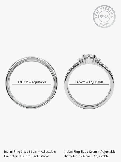 Silver We Are Together Couple Rings
