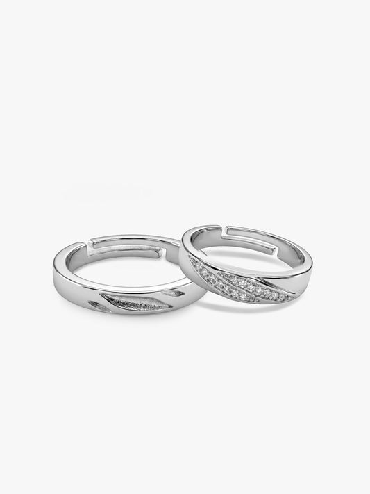 Silver Vintage Couple Band