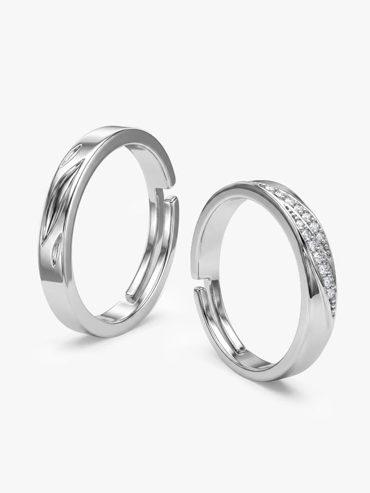 Silver Vintage Couple Band