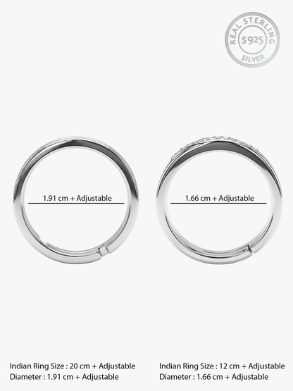 Silver Vintage Couple Band