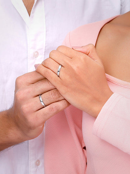 Silver True Vow Couple Bands