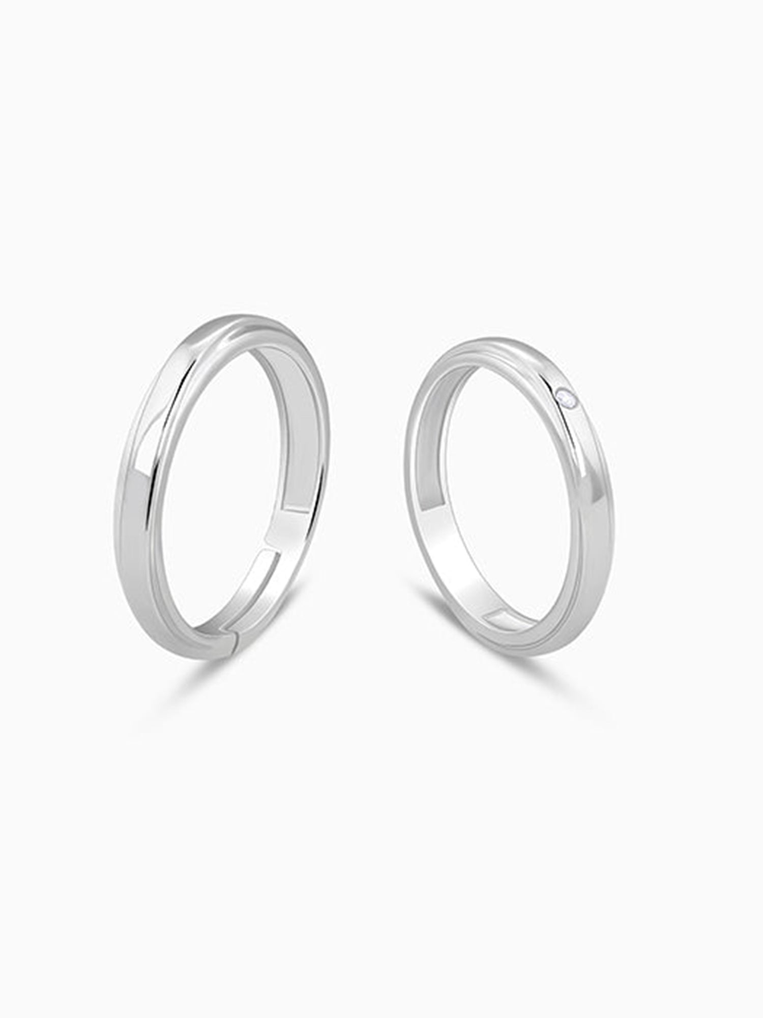 Silver True Vow Couple Bands